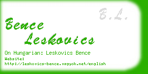 bence leskovics business card